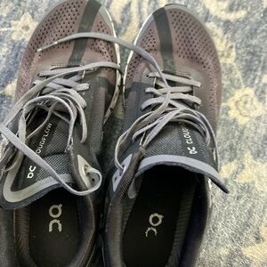 On Men's Charcoal and Black Running Shoes